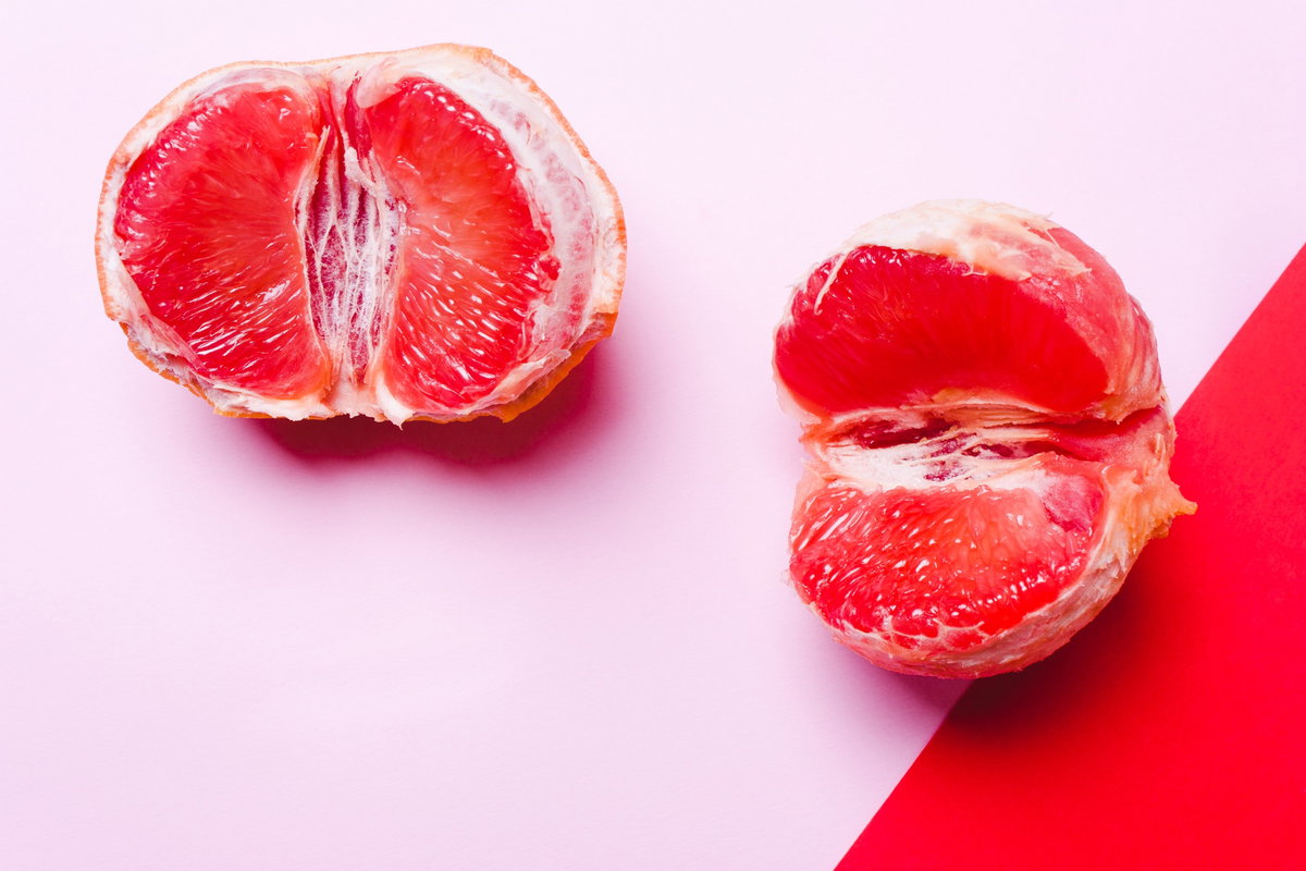 Grapefruit aufgeschnitten