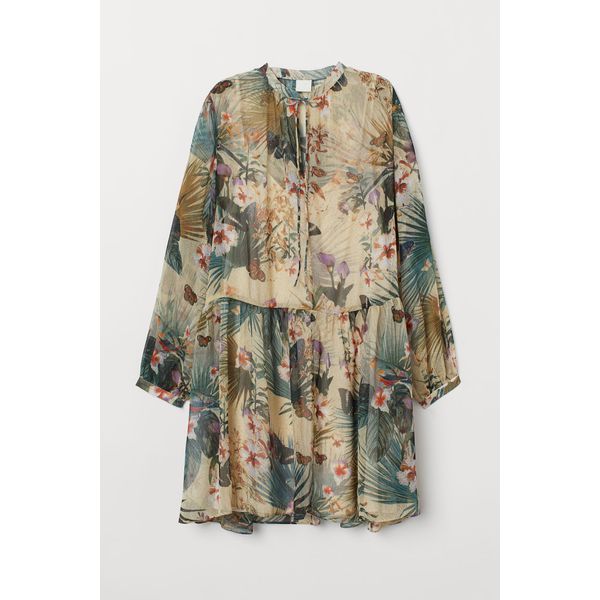 Weites Chiffonkleid mit Muster