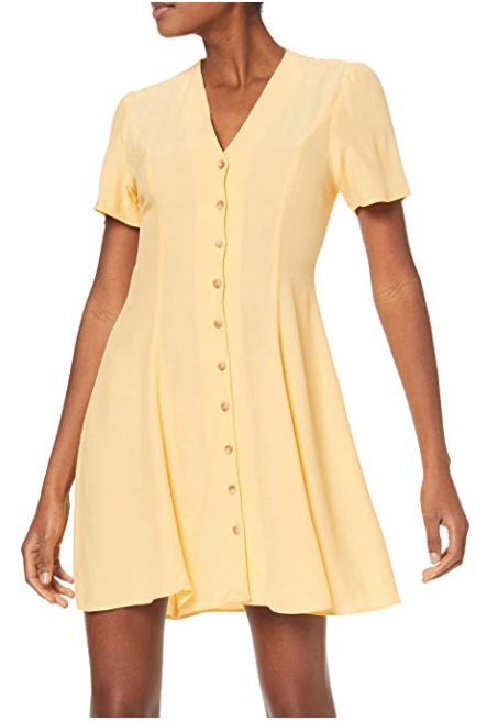 Mit der Knopfleiste ist dieses hellgelbe Minikleid jetzt schon unser Favorit für heiße Sommertage. Hier nachshoppen!