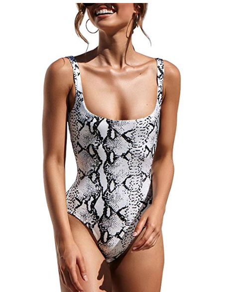Diesen Sommer One Piece Badeanzüge Monokini mit Schlangenmuster kannst du hier für etwa 8 Euro nachshoppen.