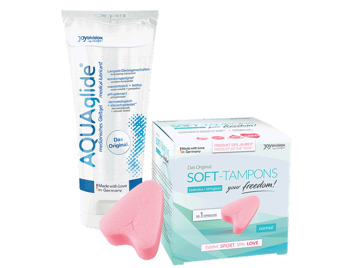 Dreamteam: das AQUAglide Gel und die fadenlosen Soft-Tampons