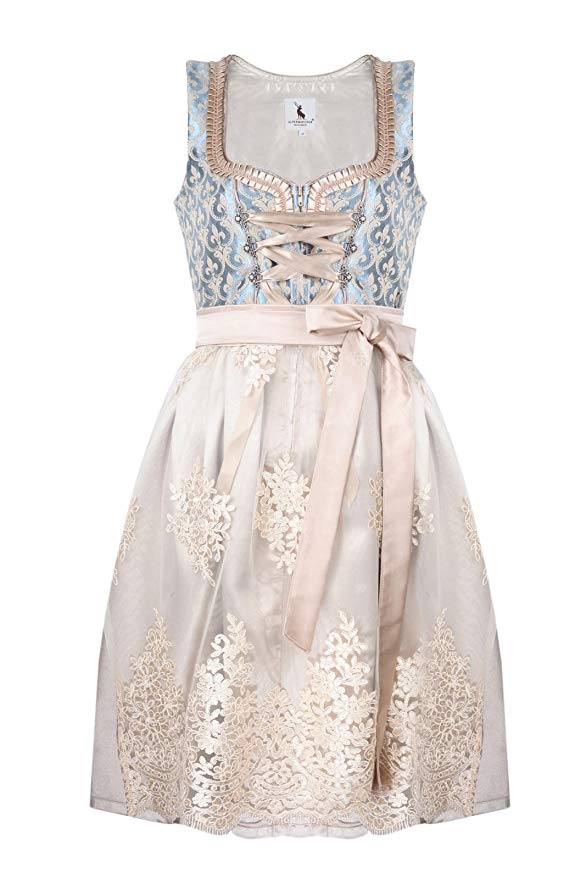 Dirndl in Creme und Blau