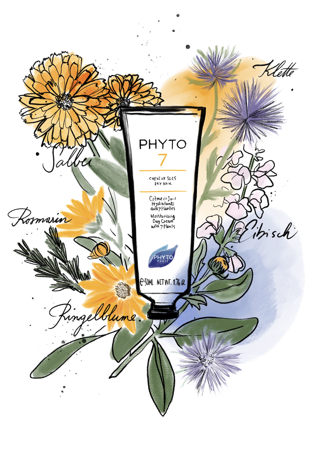 Illustration der PHYTO 7 Haar-Tagescreme