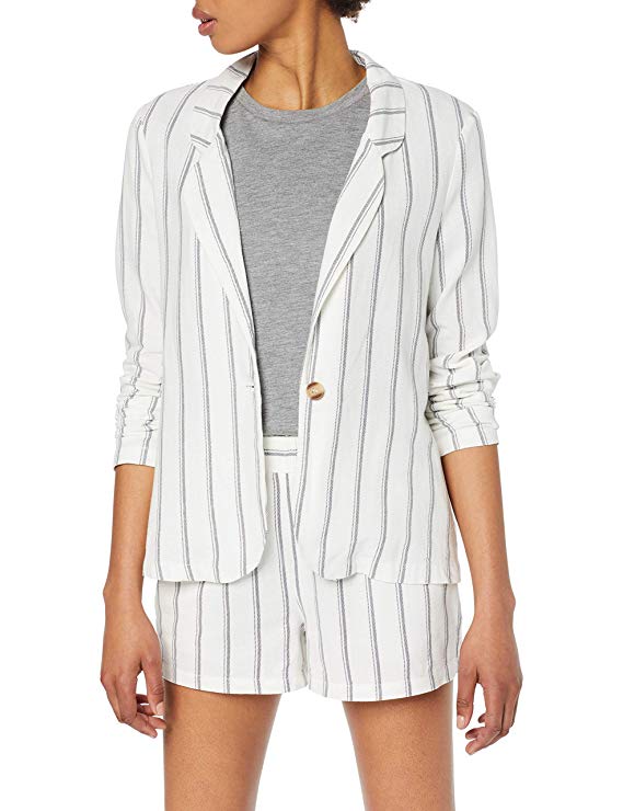 Leinenblazer mit Streifen