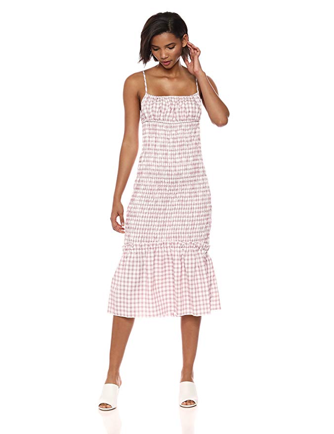Shirred Dress mit Karomuster