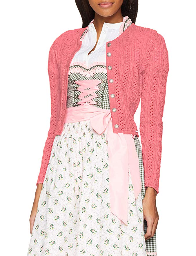 Kurze, lachsfarbene Strickjacke von Giesswein