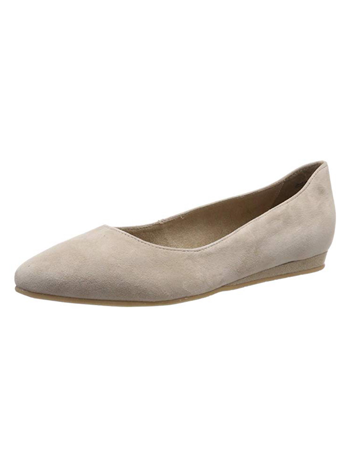 Beige Wildleder-Ballerinas