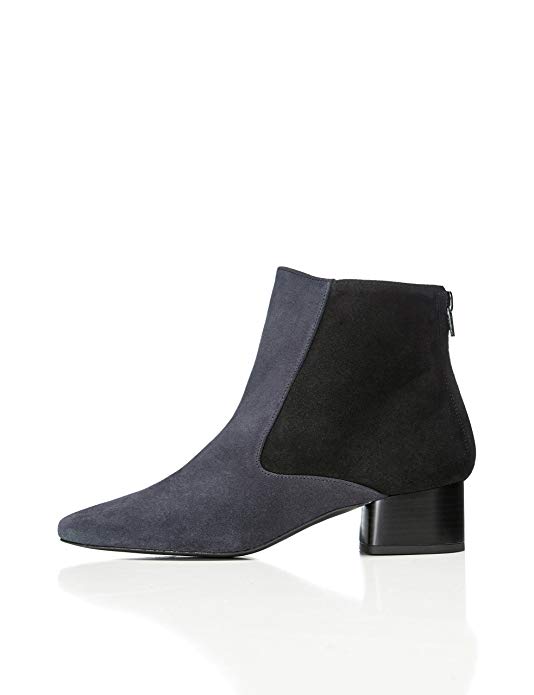 Damen Ankle Boots aus Velours-Kunstleder