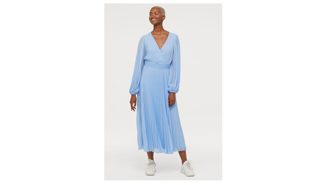 hellblaues kleid H&M