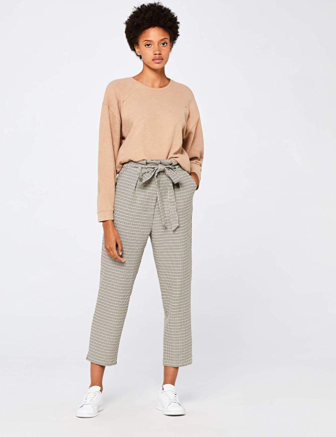 High Waist Paperbag Karohose