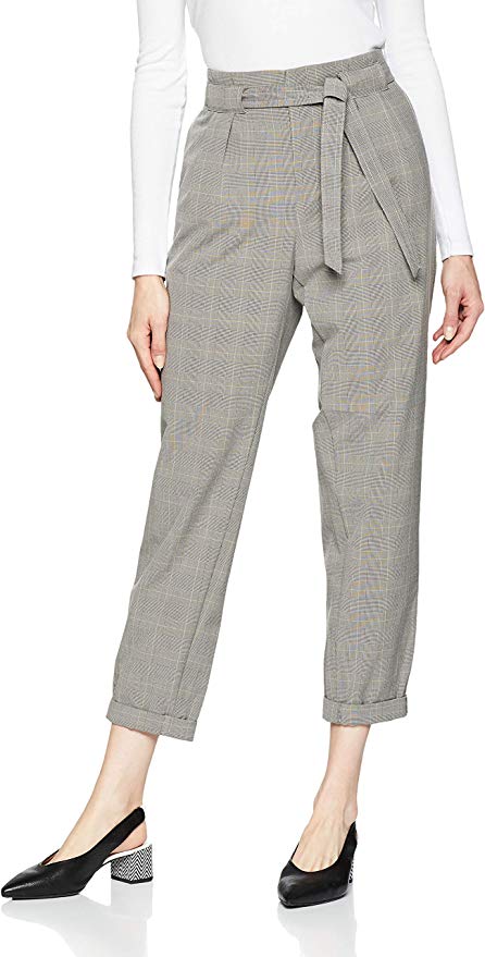 Karohose mit Stoffgürtel