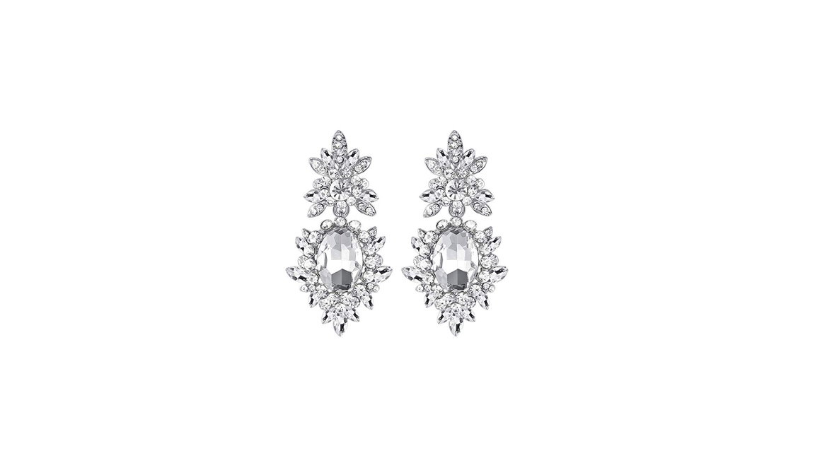 Damen-Ohrringe Blumen-Design kristall