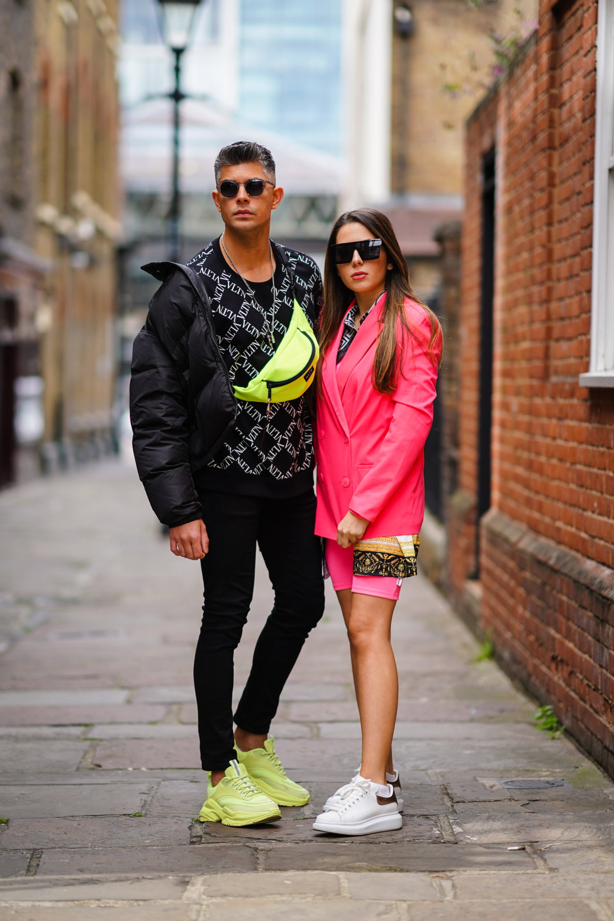 influencer neonpink blazer zweiteiler