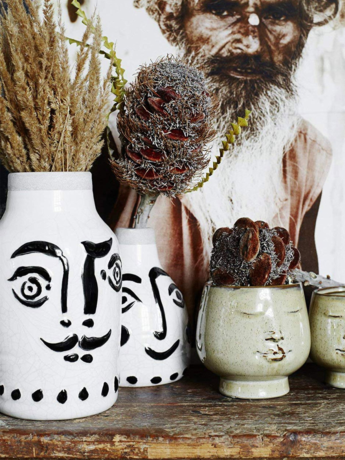 Vase mit Gesicht