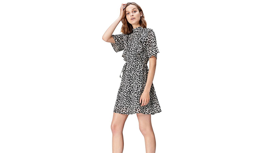 Kleid A-Linie und Leoprint