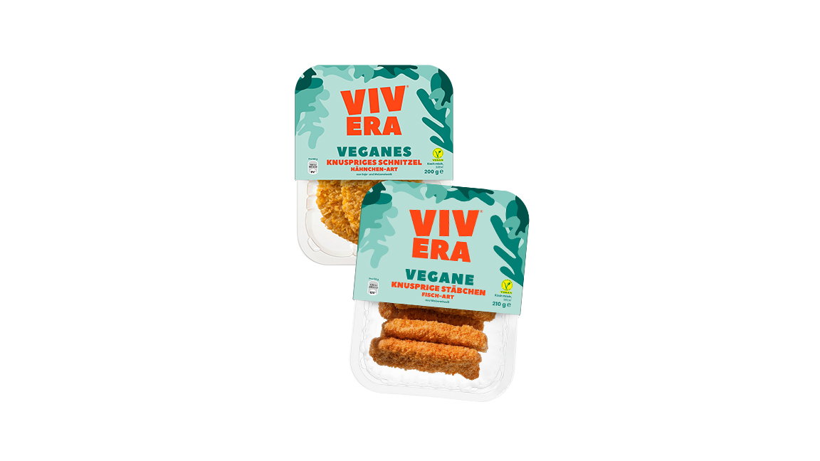 Vivera vegane Stäbchen und Schnitzel