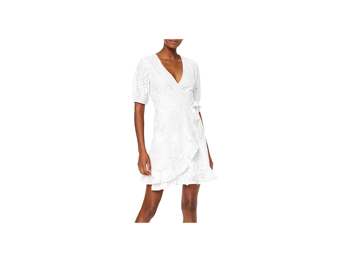 Weißes Wickelkleid