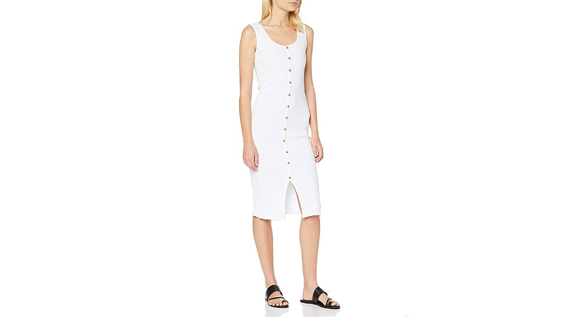 Sommerkleid weiß mit Knopfleiste