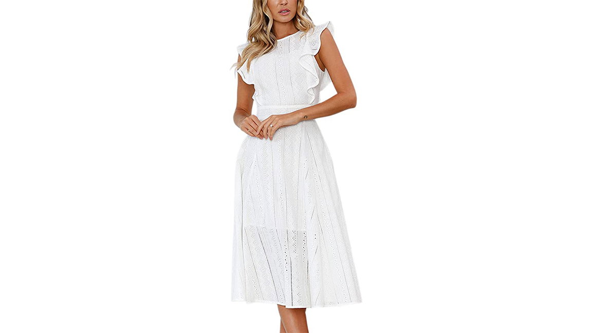 Sommerkleid weiß mit Volants