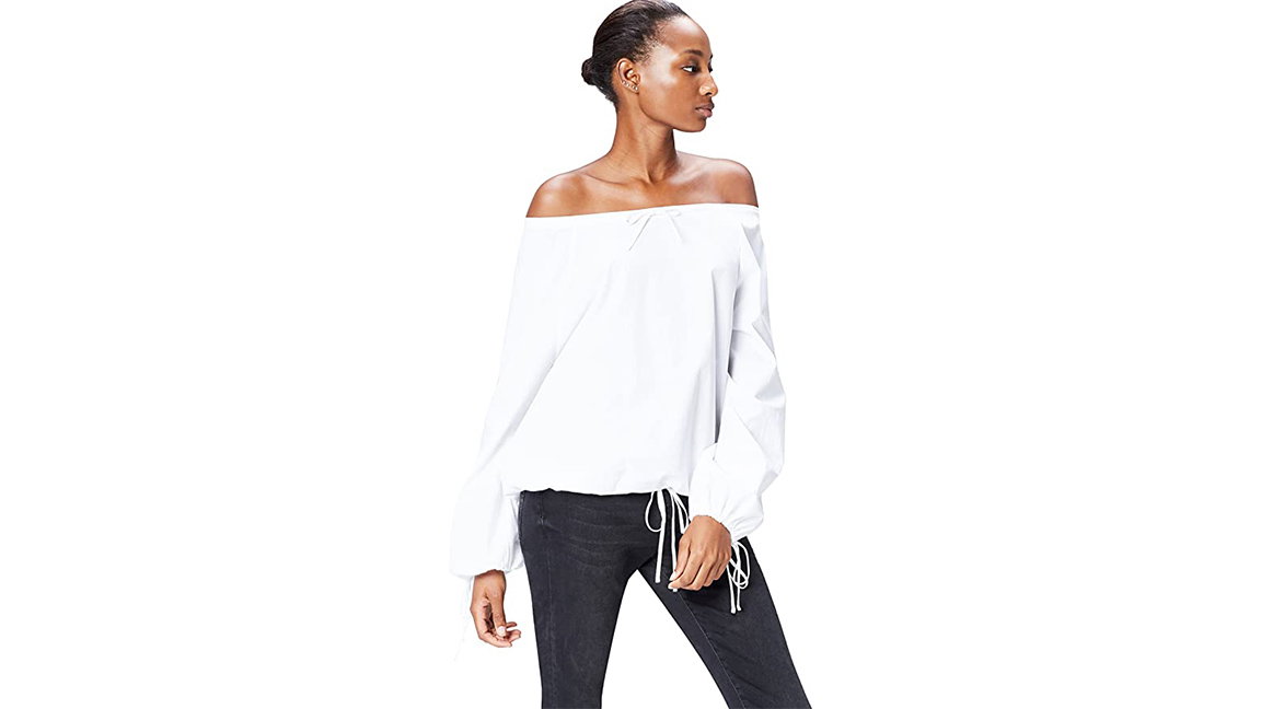 Weiße Bluse Carmenbluse