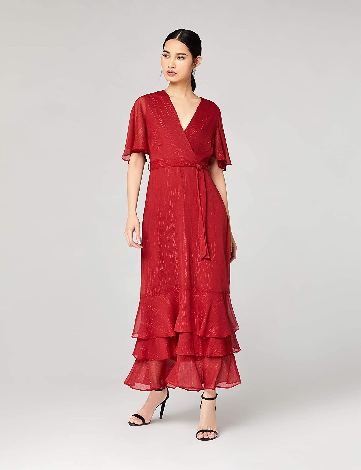 Wickelkleid mit Rüschen