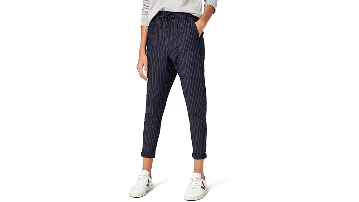 Chinohose dunkelblau Nadelstreifen