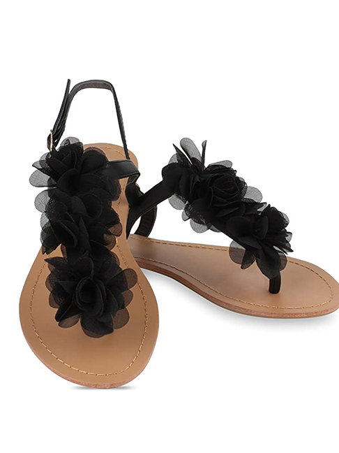 Zehentrenner Sandalen mit Blümchen