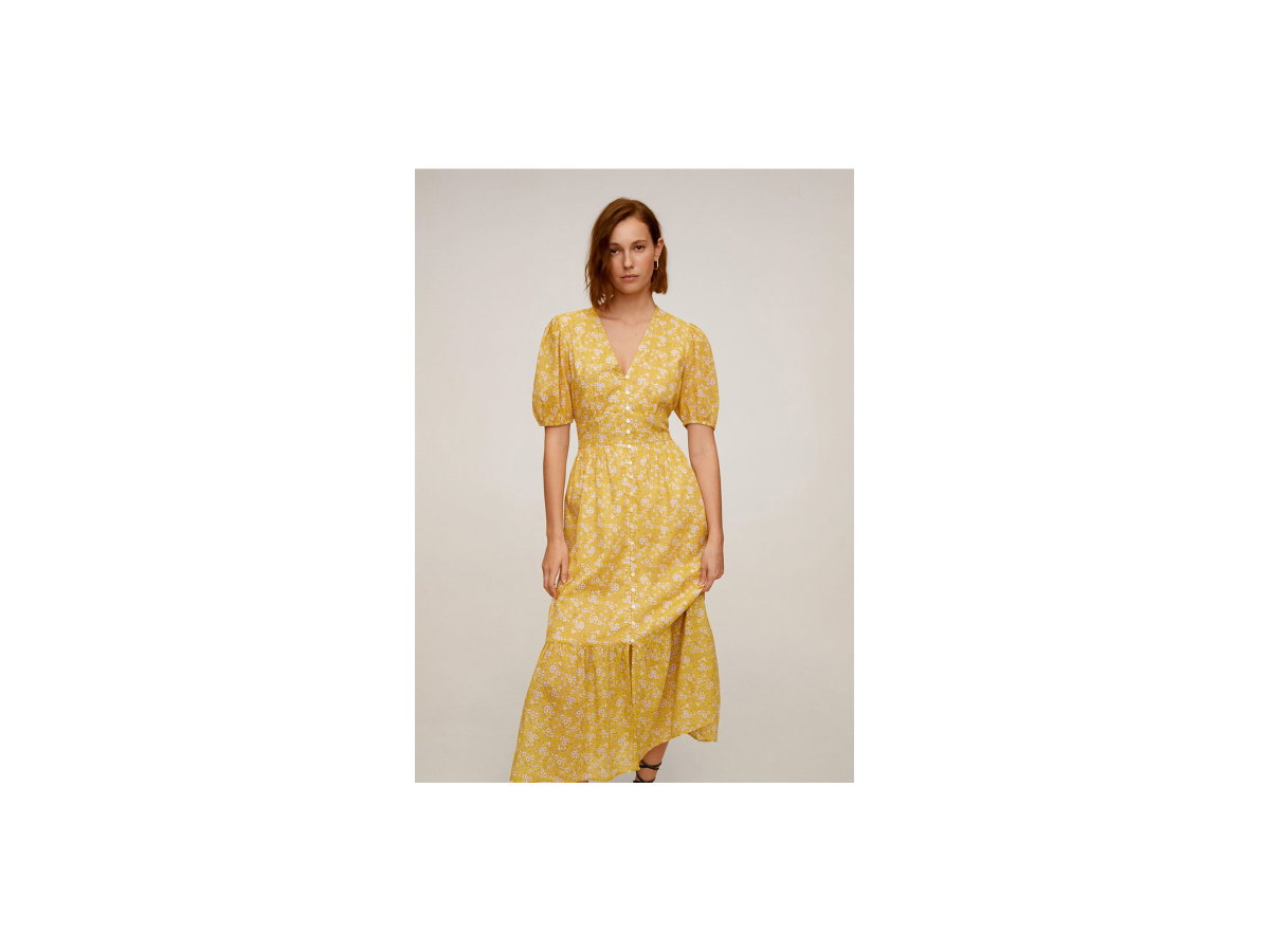 MANGO Kleid 'Jungle' gelb