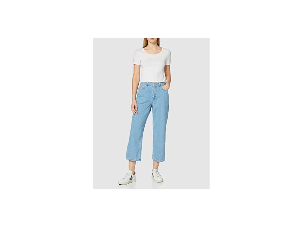 Damen Straight Cut-Jeans mit mittlerem Bund
