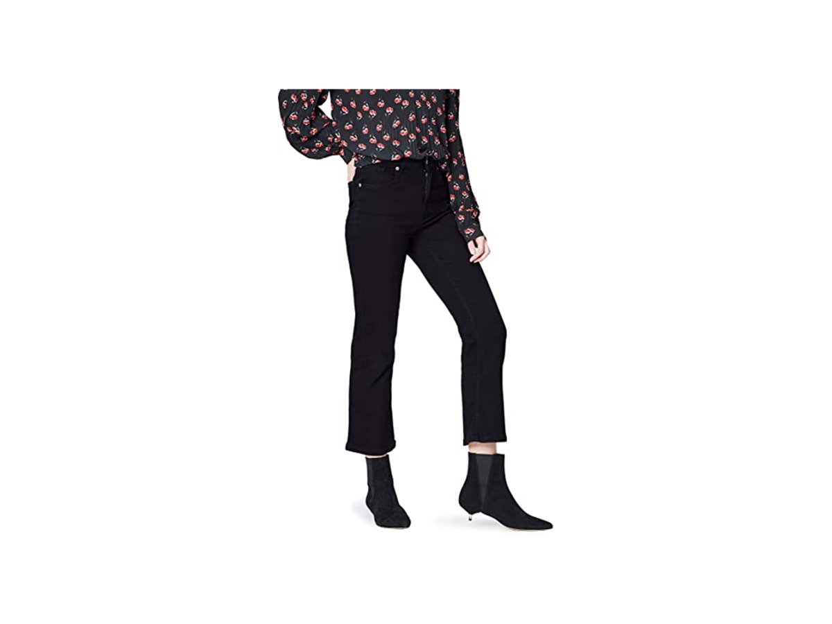 Kurz geschnittene Schlag-Jeans