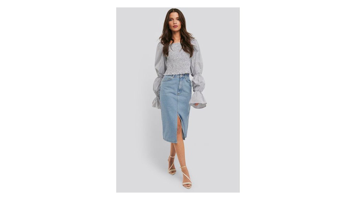 Jeansrock Midilänge Nakd