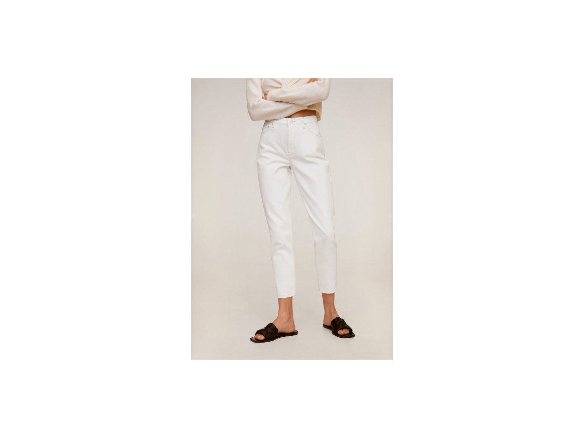 Mom-Fit Jeans in White Denim