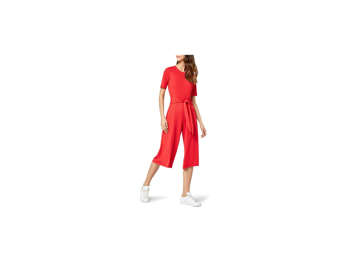 Damen Jumpsuit Rib Cropped