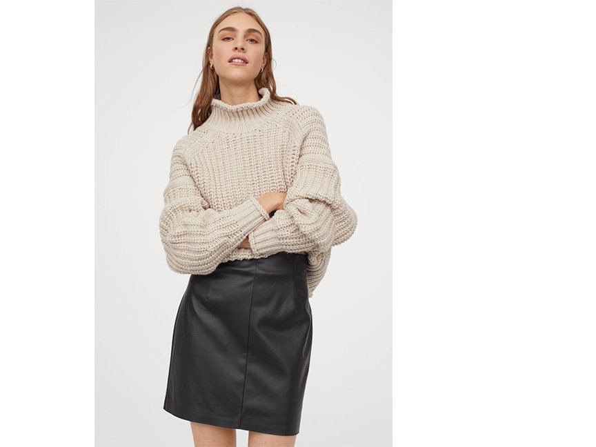 Lederrock H&M
