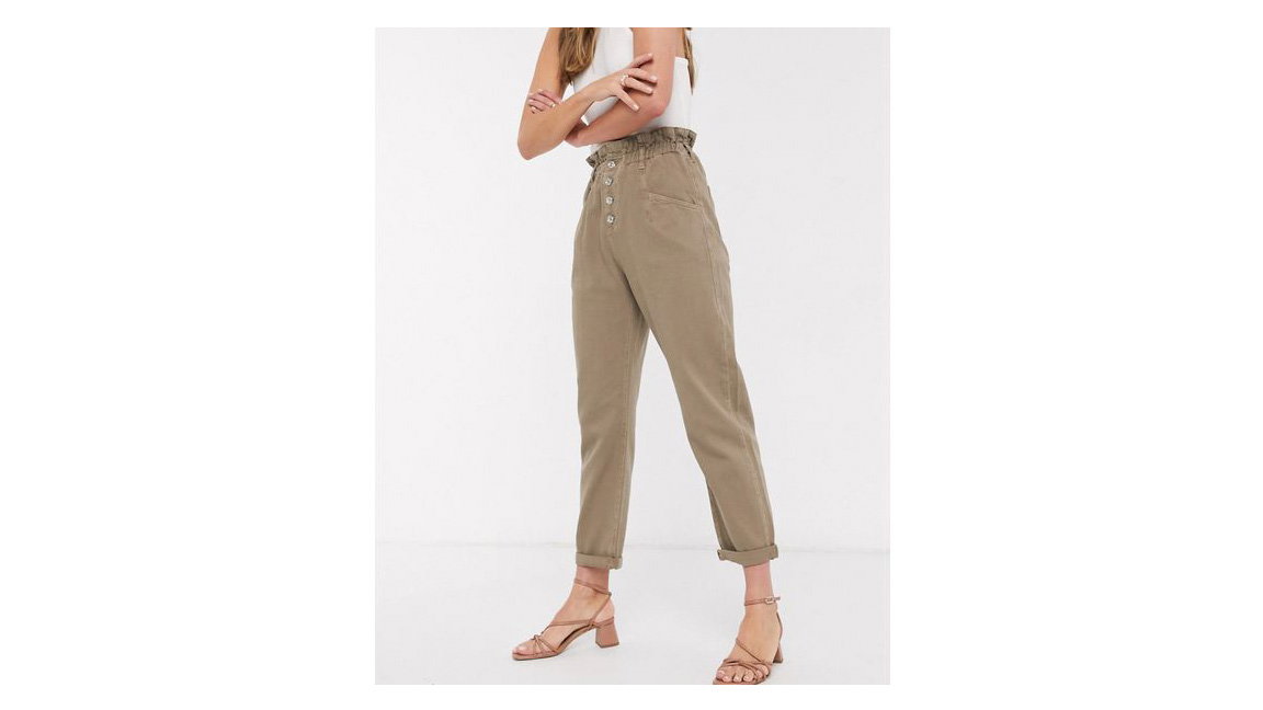 Braune Paperbag Jeans
