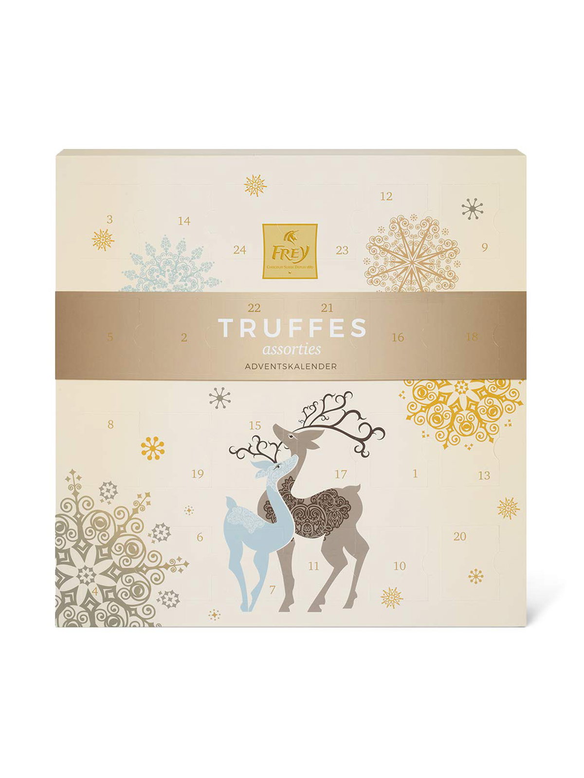 Frey Truffes Adventkalender: Dieser Schokoladen-Weihnachtskalender mit leckeren Trüffelpralinen aus Schweizer Premium Schokolade versüßt uns die Adventszeit! Hier für ca. 18 Euro bestellen!