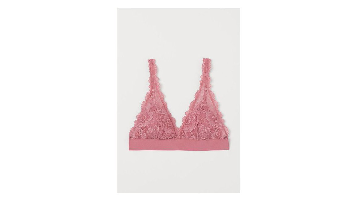 Wattierter BH rosa Spitze