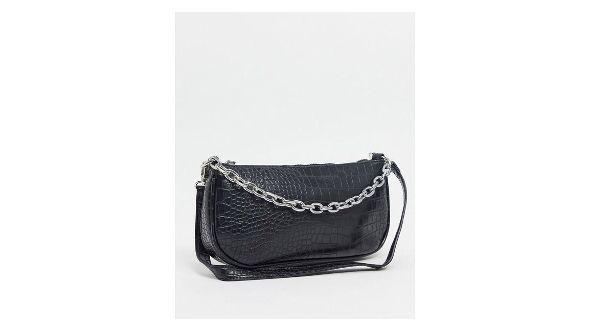 Tasche mit Kettendetail Silber
