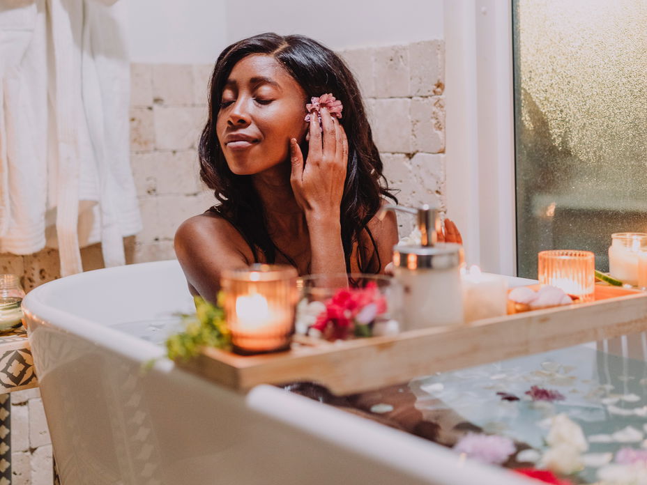 Frau in der Badewanne