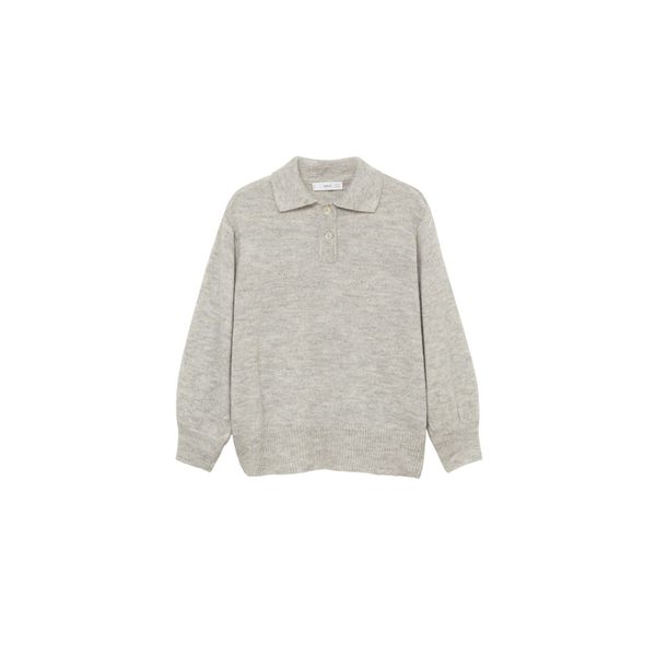 grauer pullover mit polokragen