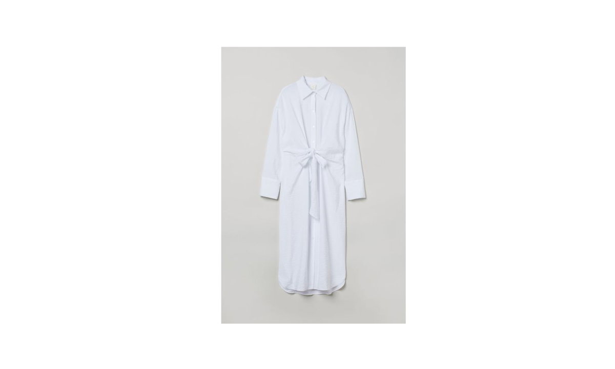 H&M Hemdblusenkleid weiß
