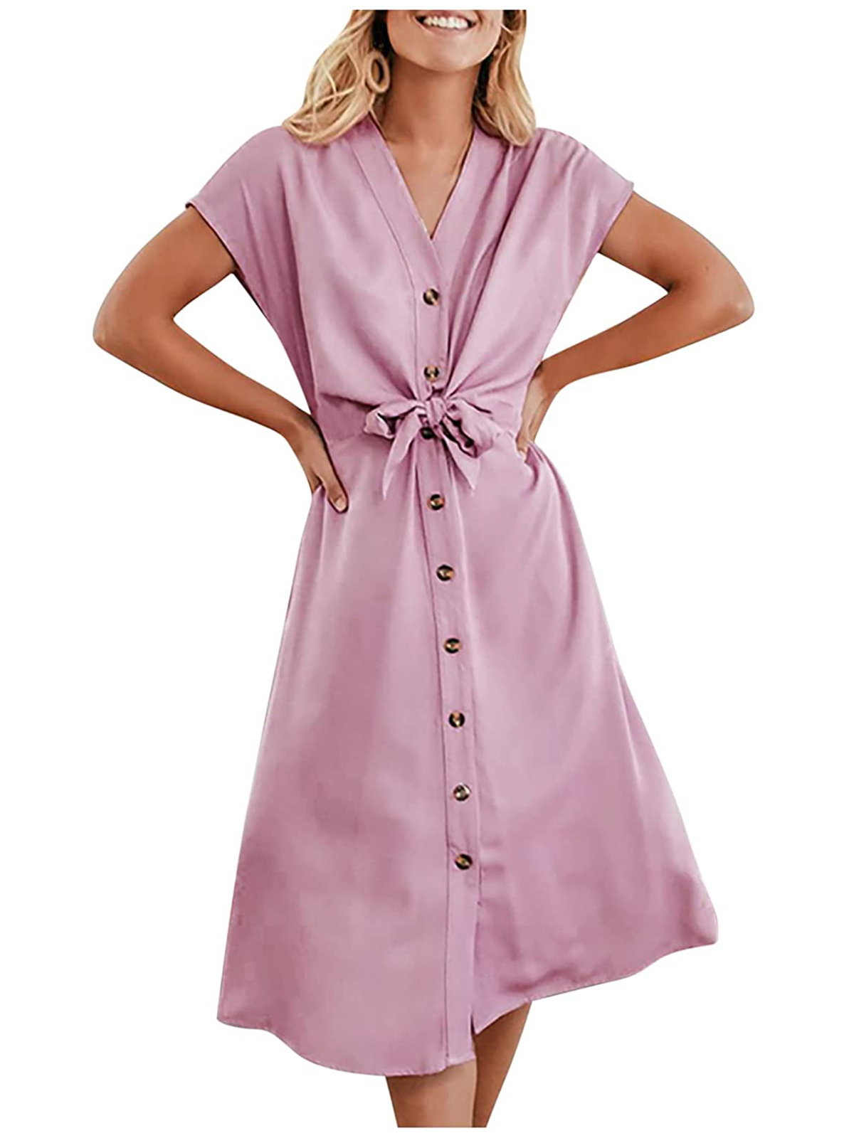 Vintage Blusenkleid mit V-Ausschnitt