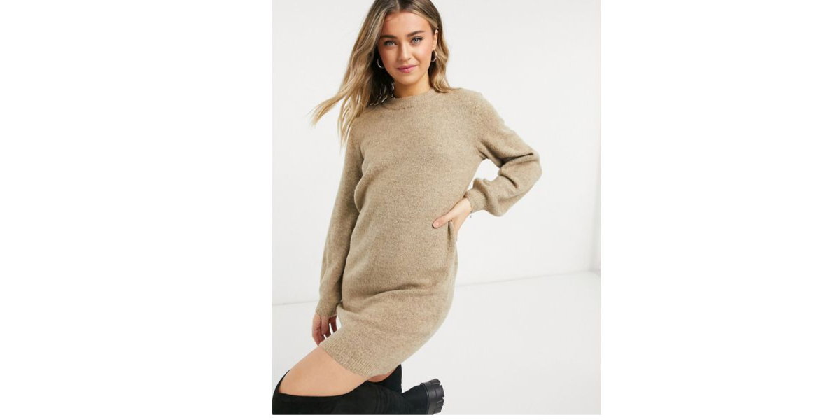 Strickkleid beige