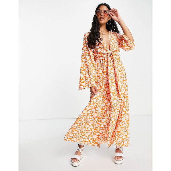 Midikleid mit Schnürung vorne