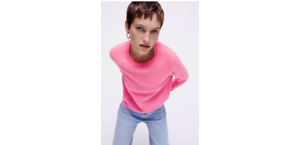 Wollpullover ZARA rosa