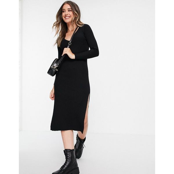 Schwarzes Strickkleid
