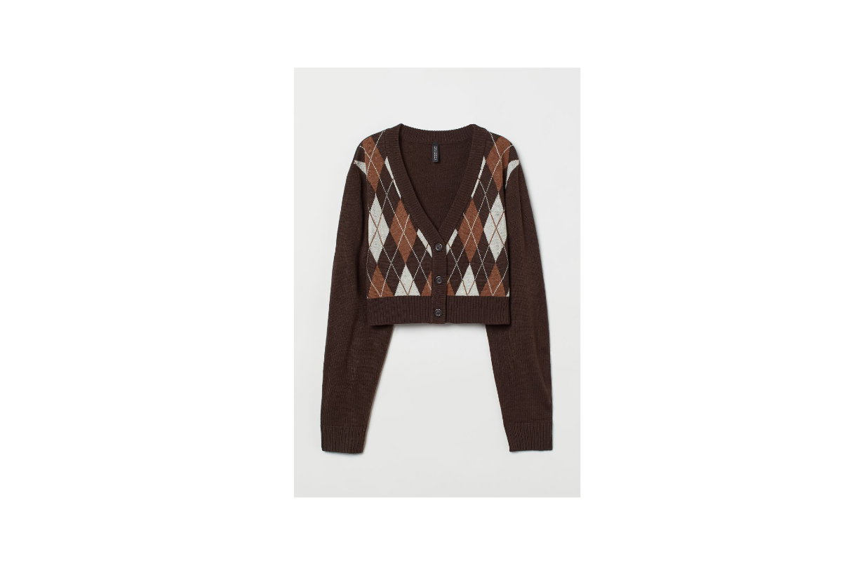 H&M Cardigan braun Argyle