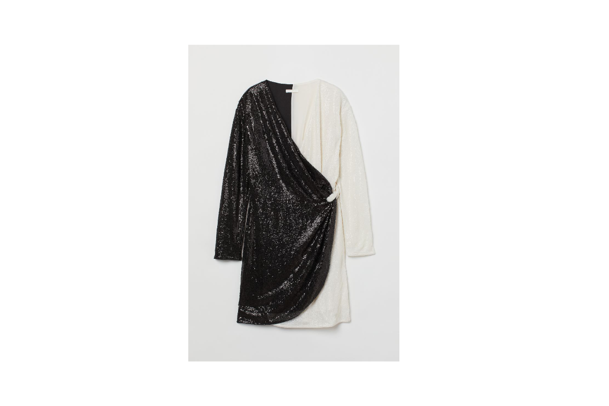 Paillettenkleid H&M schwarz weiß