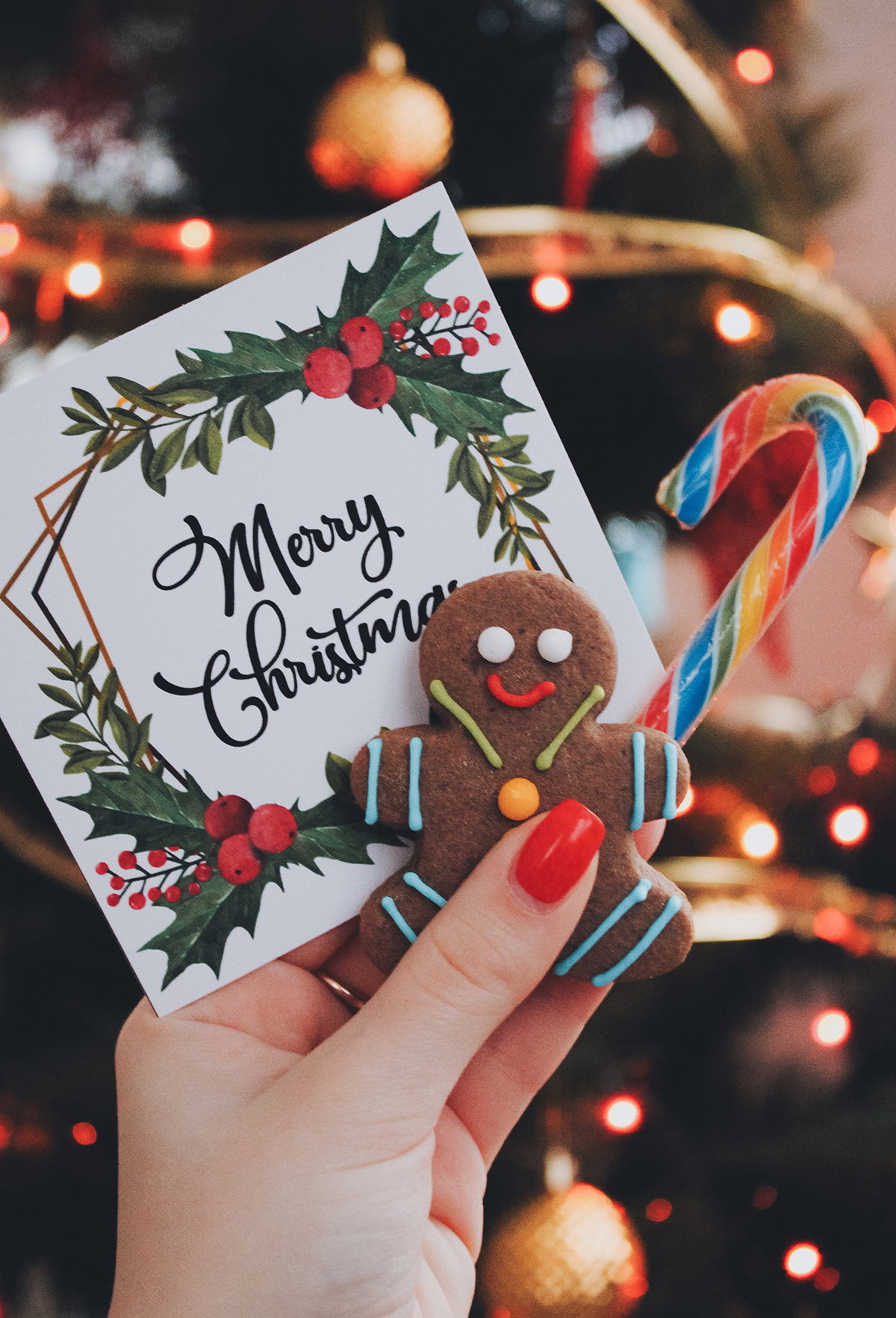 Weihnachtskarte mit Lebkuchen