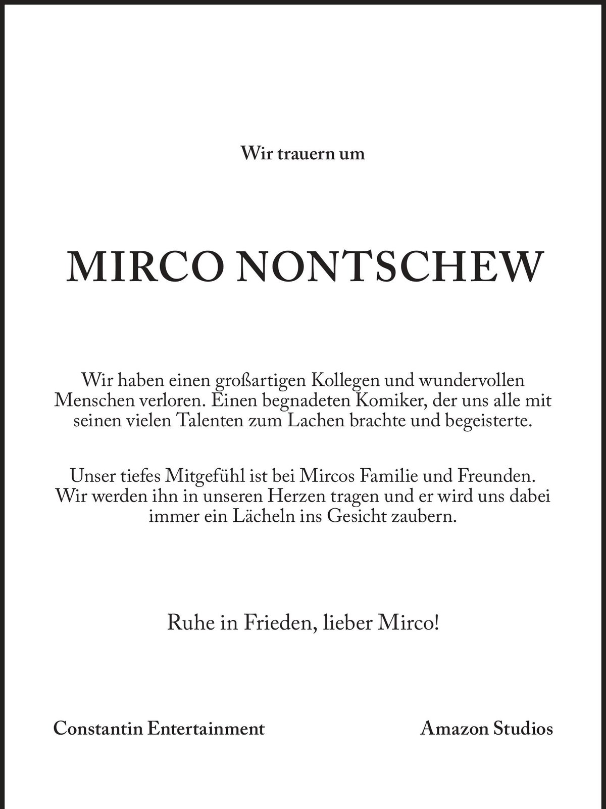 Todesanzeige Mirco Nontschew